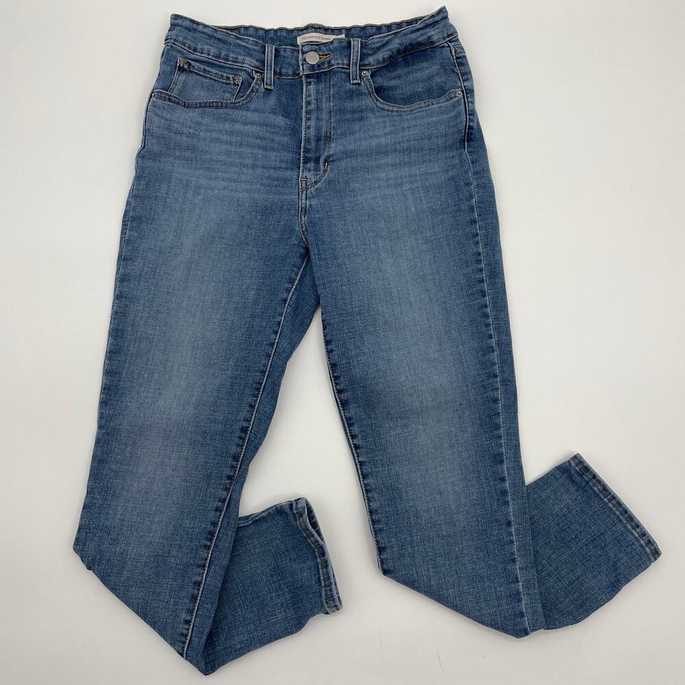 LEVI STRAUSS 721 Jeans Stretch High Waist Skinny Cropped Womens Size 30 Med Wash